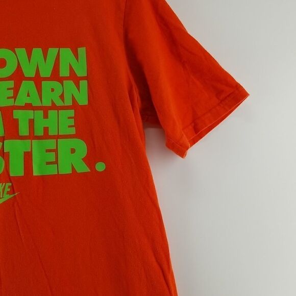 Nike Tee Shirt Women's Medium Graphic Short Sleeve Slim Fit Orange Neon Green - Picture 3 of 10